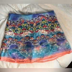 XS Lucky in Love pastel coral purple lavender turquoise Tennis Skirt flutter 2 4